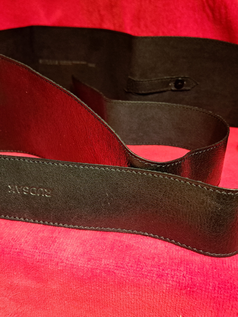 RUDSAK Black Wide Leather Women's Waist Belt